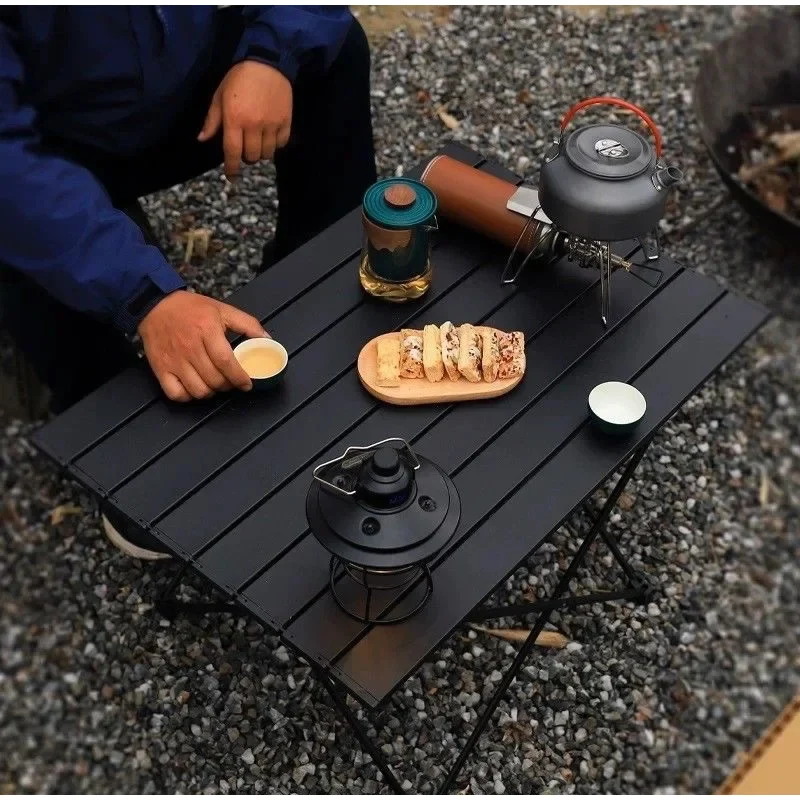 Portable Egg Roll Folding Camping Table Lightweight Picnic Table with Carry Bag Outdoor Roll-Up Desk for BBQ Travel Office view 3