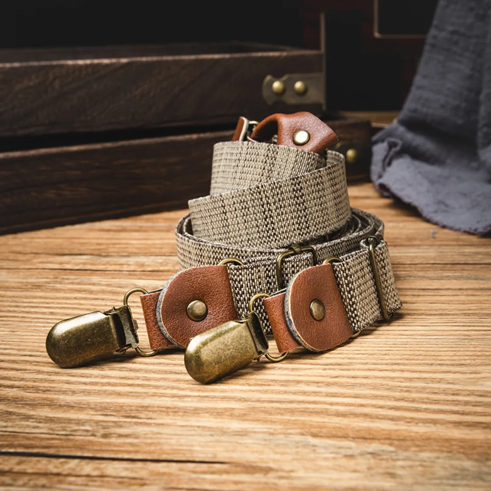 

Retro Suspenders for Men Metal Clip Anti-slip Y-Type Suspenders British Style Suit Accessories Stripe Suspender Clip Suit