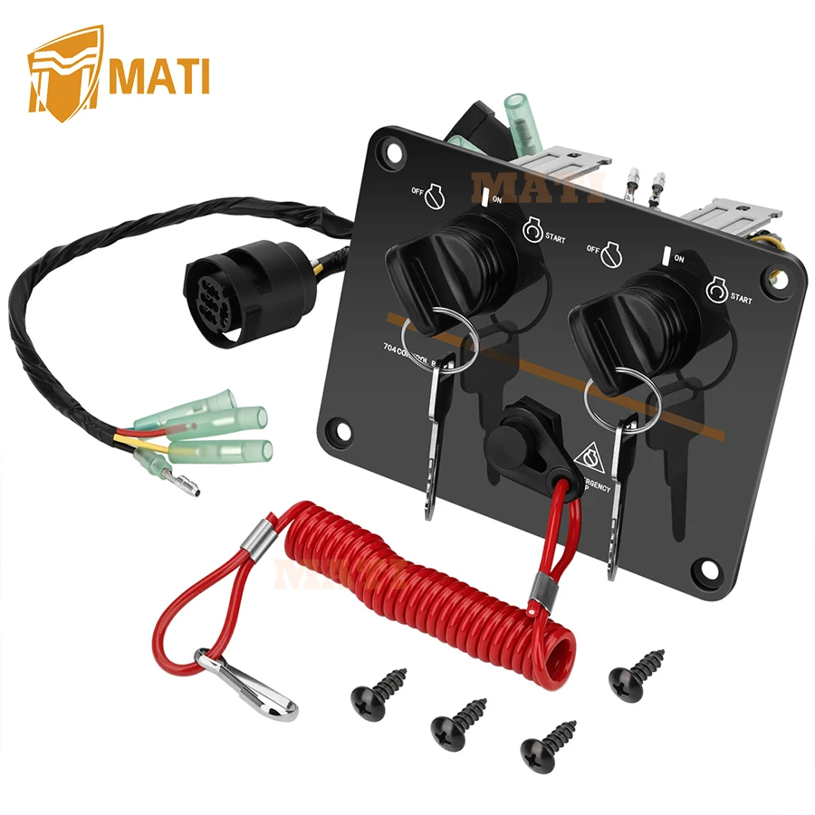 M MATI 12V Dual Engine Key Switch Panel Twin Switch with Choke Switches and Engine Alarm Buzzer For Yamaha Outboard Engines