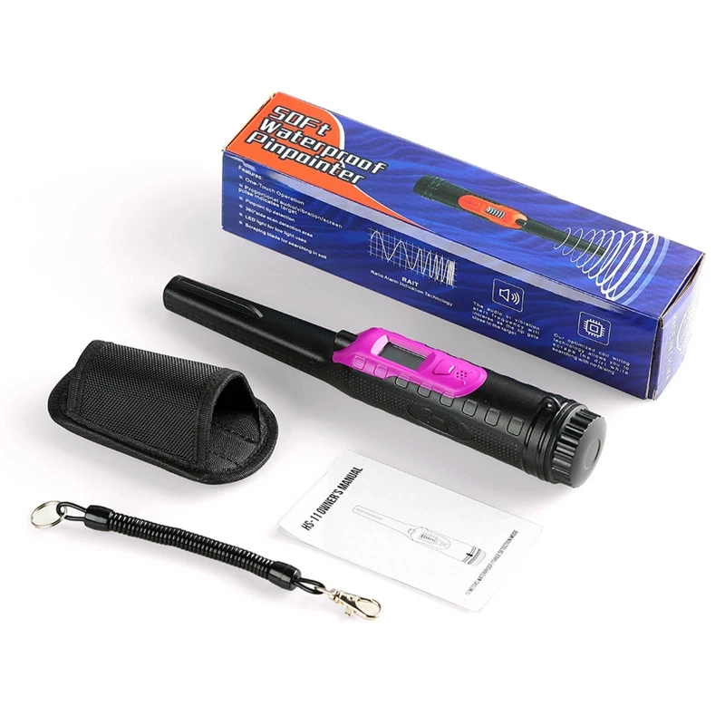 LCD Display Metal Detector Pinpointer Waterproof 360°Search Treasure