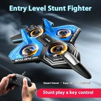 S83 2.4G 4CH RC EPP Foam Fighter Plane - 360 Degrees Stunt Tumbling, One-Key Takeoff, LED Lights - Best Kids Toy Gift