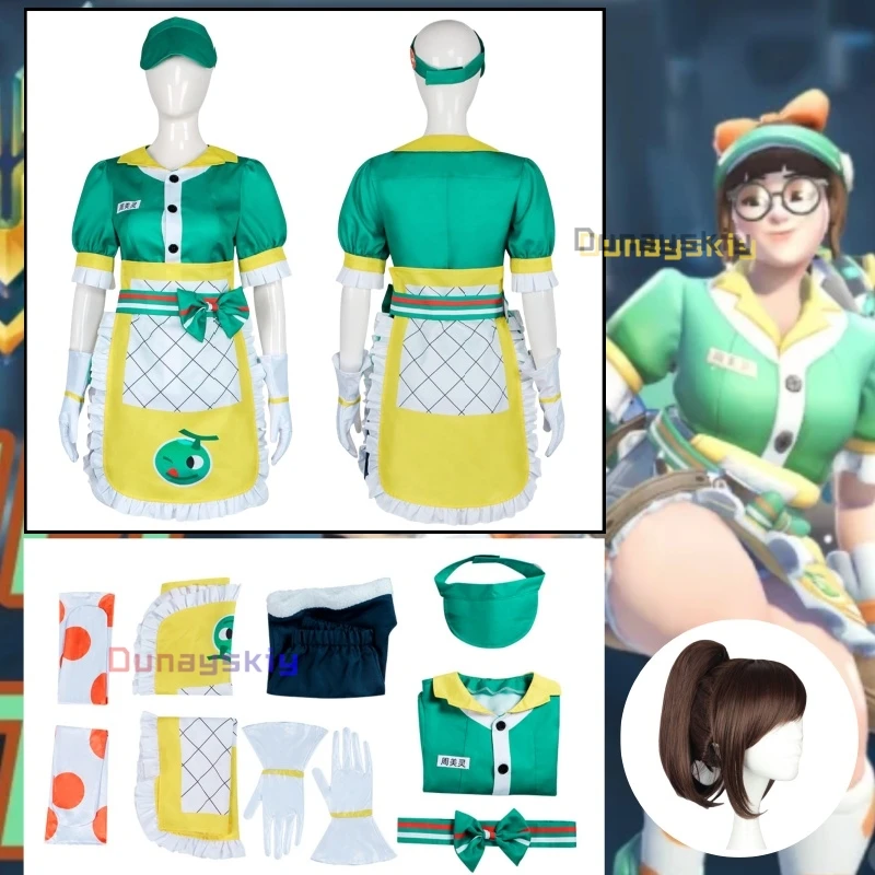 Аниме игра Overwatch Mei косплей костюм Meiling Zhou Kawaii парики одежда Хэллоуин карнавальный наряд для женщин и девочек по индивидуальному заказу Аниме игра Overwatch Mei косплей костюм Meiling Zhou Kawaii парики одежда Хэллоуин карнавальный наряд для женщин и девочек по индивидуальному заказу