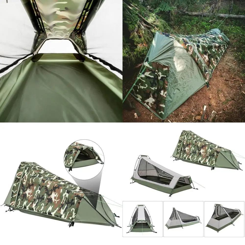 

Ultralight Bivy Tent for 1 Person 3 Season Waterproof Single Person Backpacking Tent for Camping Hiking Backpack Travel Outdoor
