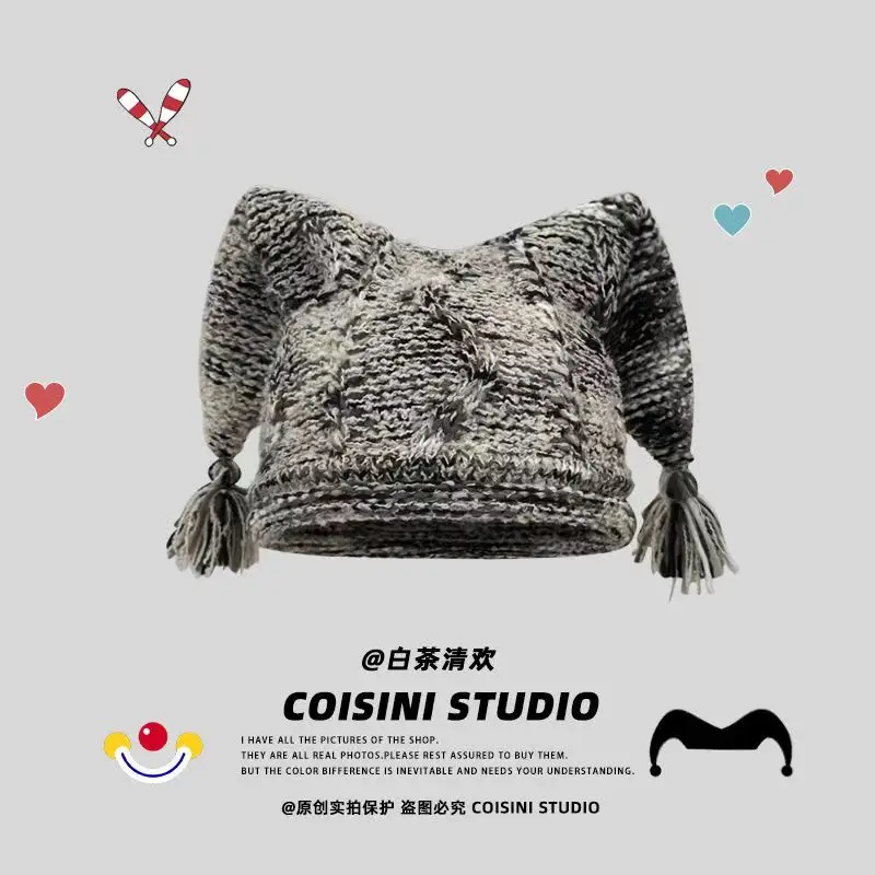 Fotografia 4: Nicho designer personalizado palhaço gorros boné para mulheres outono e inverno casual quente moda versátil engraçado chapéus masculinos