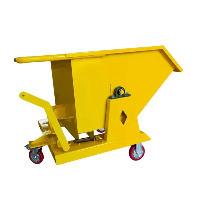 Dual Purpose Scrap Iron Dump Cart Forklift Manual Mobile Trolley Industrial Material Transfer Handling Transport Bucket Car