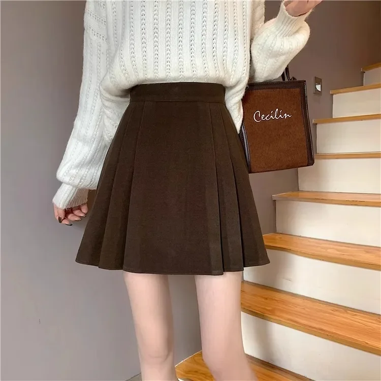 Elegantsocialite Style Skirt 2024 New Women's Spring Plus-size High-waisted Slimming Black A- line Short Skirt Plenty Pleats