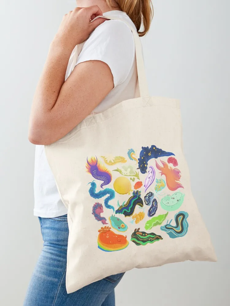 Nudibranch Sea Slugs Design Tote Bag Fabric bag the tote bag foldable reusable Canvas Tote