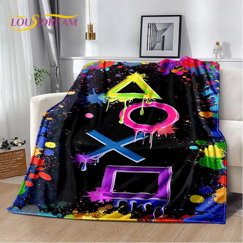 Cartoon Gamer Gamepad Game Over Soft Plush Blanket,Flannel Blanket Throw Blanket Cover for Living Room Bedroom Beds Sofa Picnic