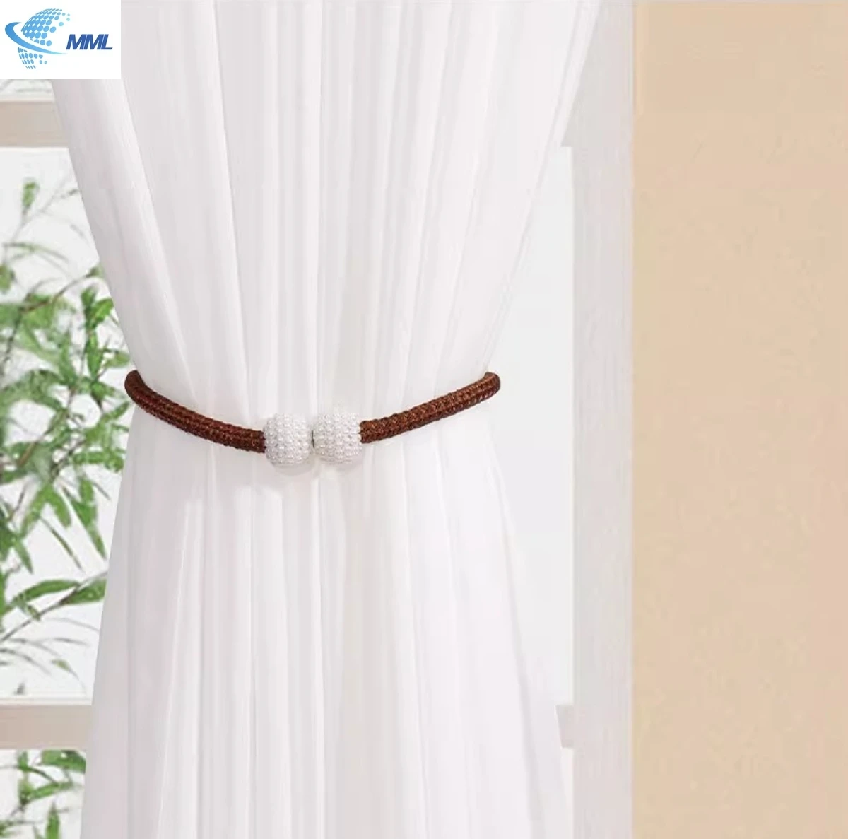 2PCS Pearl Magnetic Curtain Clip Curtain Holders Tie Back Buckle Clips Hanging Ball Buckle Tie Back Curtain Decor Accessories