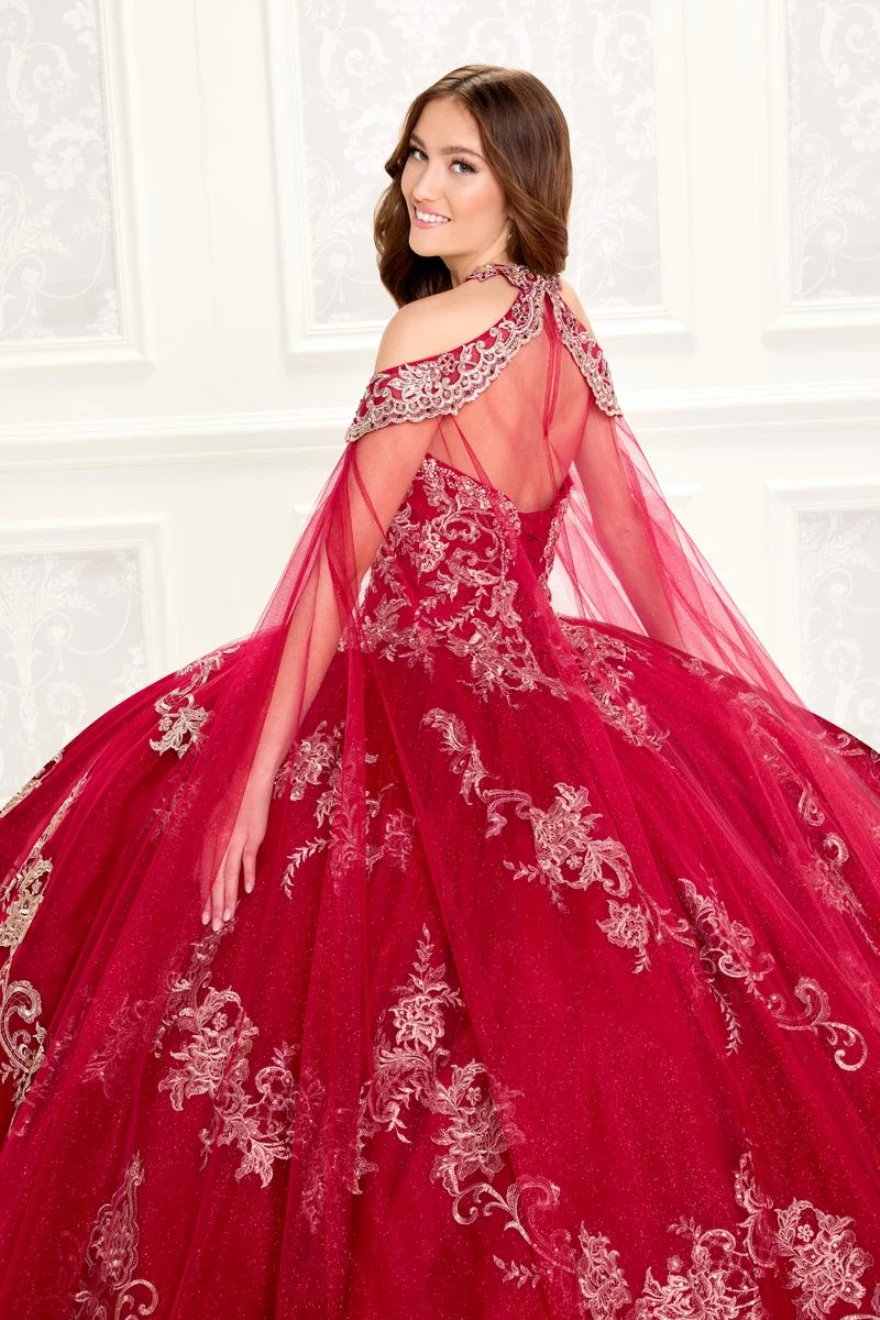 Maßgeschneiderte luxuriöse rote Quinceanera-Kleider, Ballkleid, geschwollener Tüll, Spitze, Perlen, Kristall, süße 16-Kleider, Prinzessinnen-Partykleider YQD32