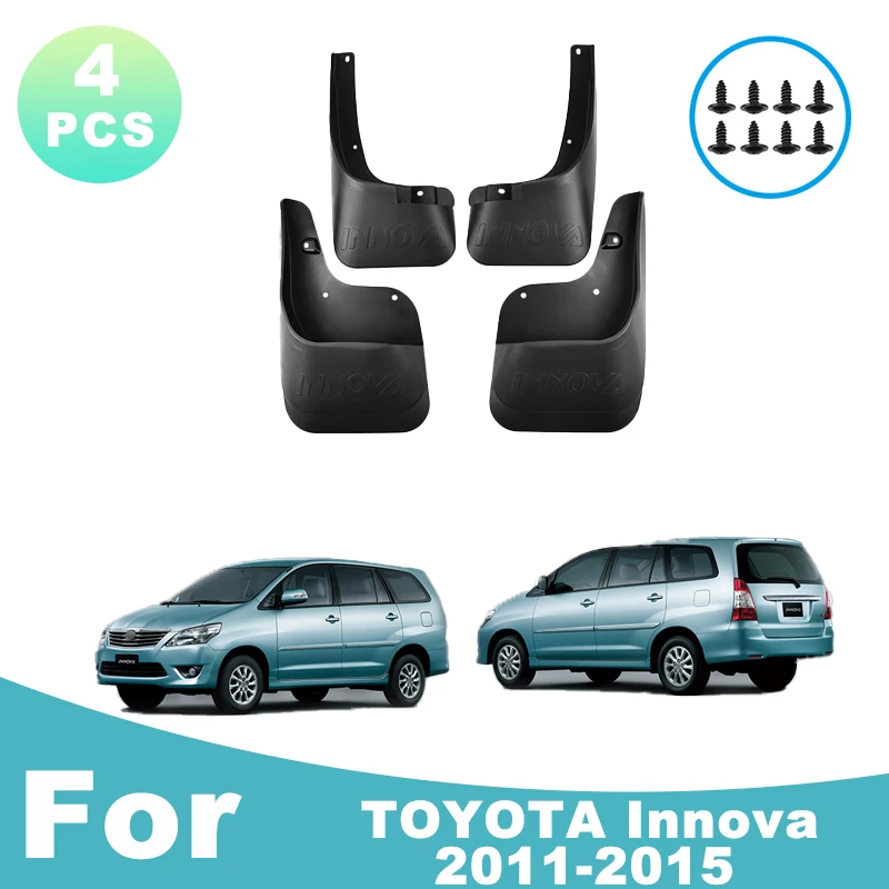 

For TOYOTA Innova 2011-2015 Automotive Tire Mudguard Waterproof Prevent Mud Splashing Car Mud Flaps Fender Trim 4pcs Accessories