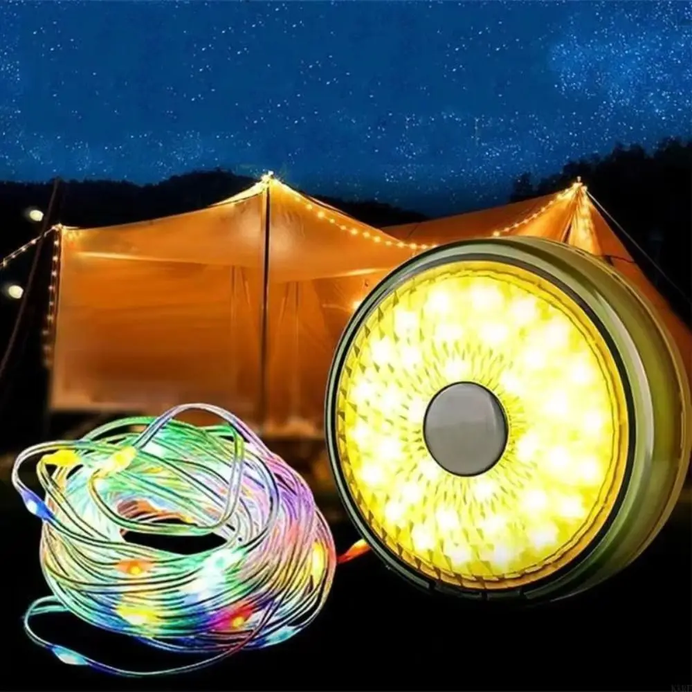 

USB Rechargeable Camping String Lights Plastic Texture 8m Length Rechargeable String Lights LED Technology Portable Design