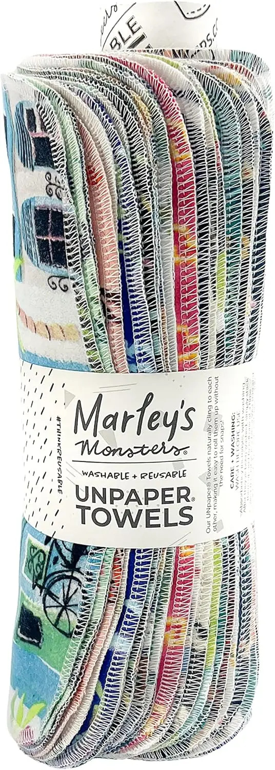 

Reusable Paper Towels Roll, 24 Count, Cotton Tree-Free Surprise Print