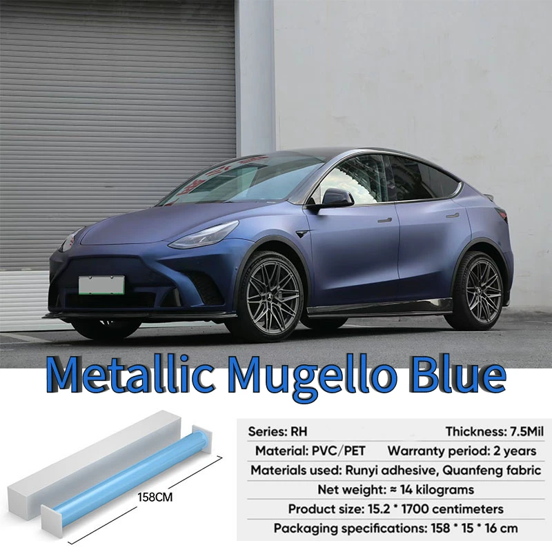 

Ghost Metal Mugello Blue Chameleon Vinyl Packaging Spark Diamond Color Changing DIY Car Vinyl Film, 1.52*18m/roll