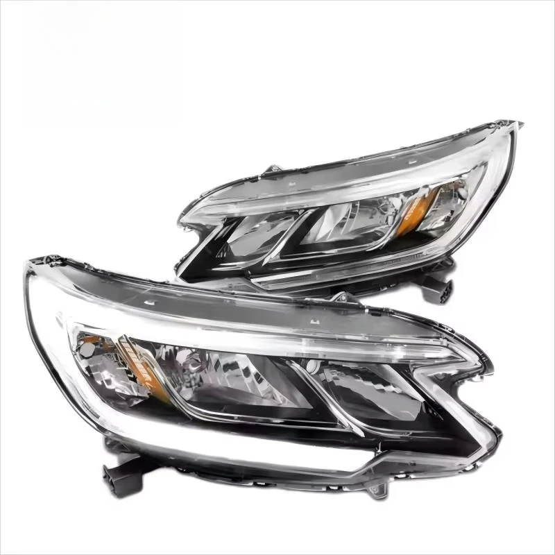 2 PCS Saivis New 12V Chrome LED Headlights for Honda CR-V 2015-2016 White Light at 6000K Front Position EX EX-L SE