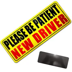 Please Be Patient Student Driver New Drivers Sticker Safety Warning Magnetic Reflective Rookie Driver Bumper Sticker