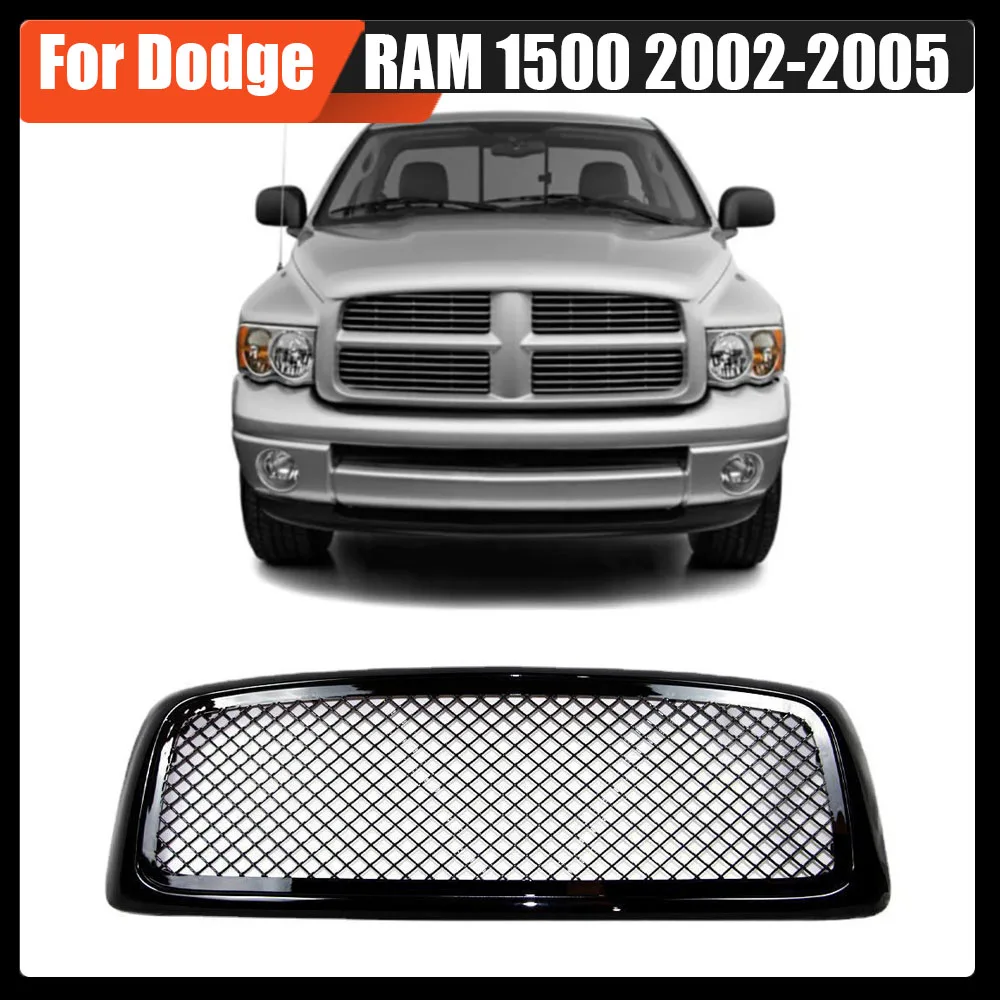 

Racing Grills Decoration Car Front Grid Racing Grills ABS Gloss Black Trim Cover Bumper Grille For Dodge RAM 1500 2002-2005
