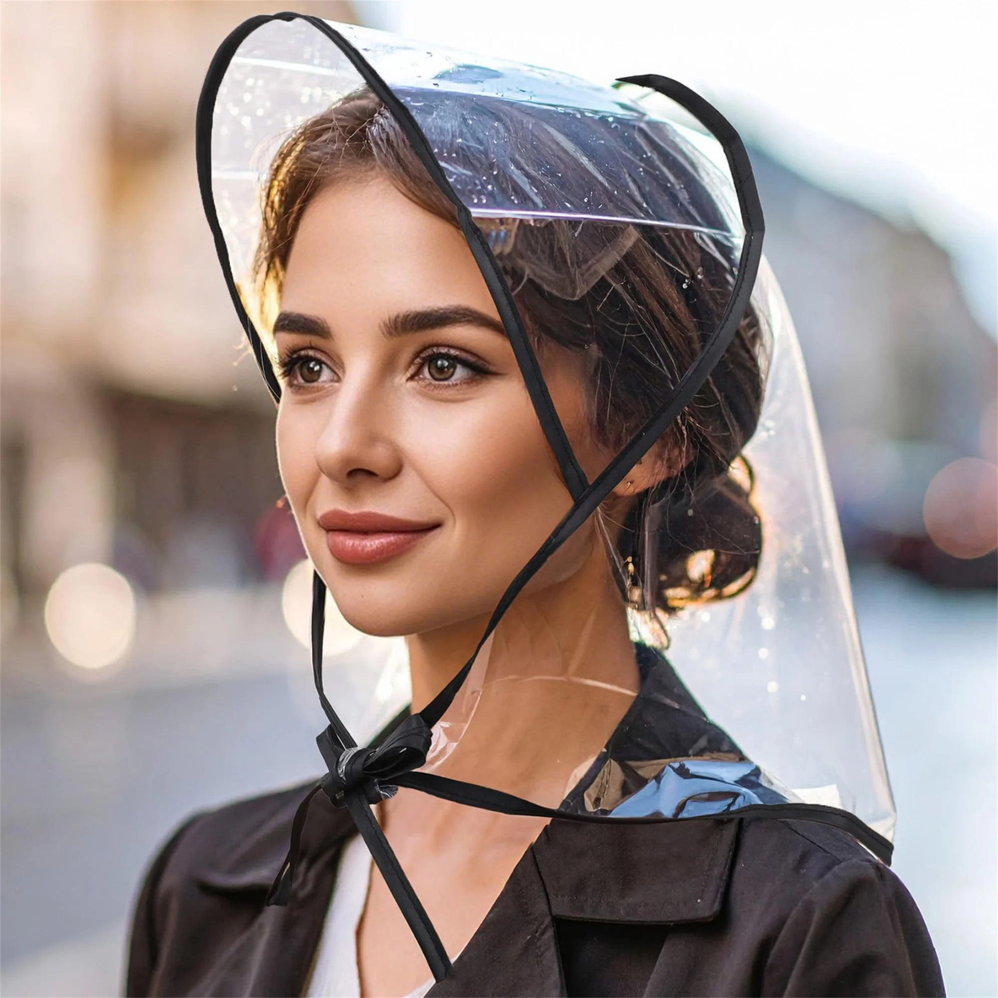 

Прозрачный водонепроницаемый дождевик из ПВХ с козырьком для женщин – стильный и функциональный головной убор для дождливой погоды