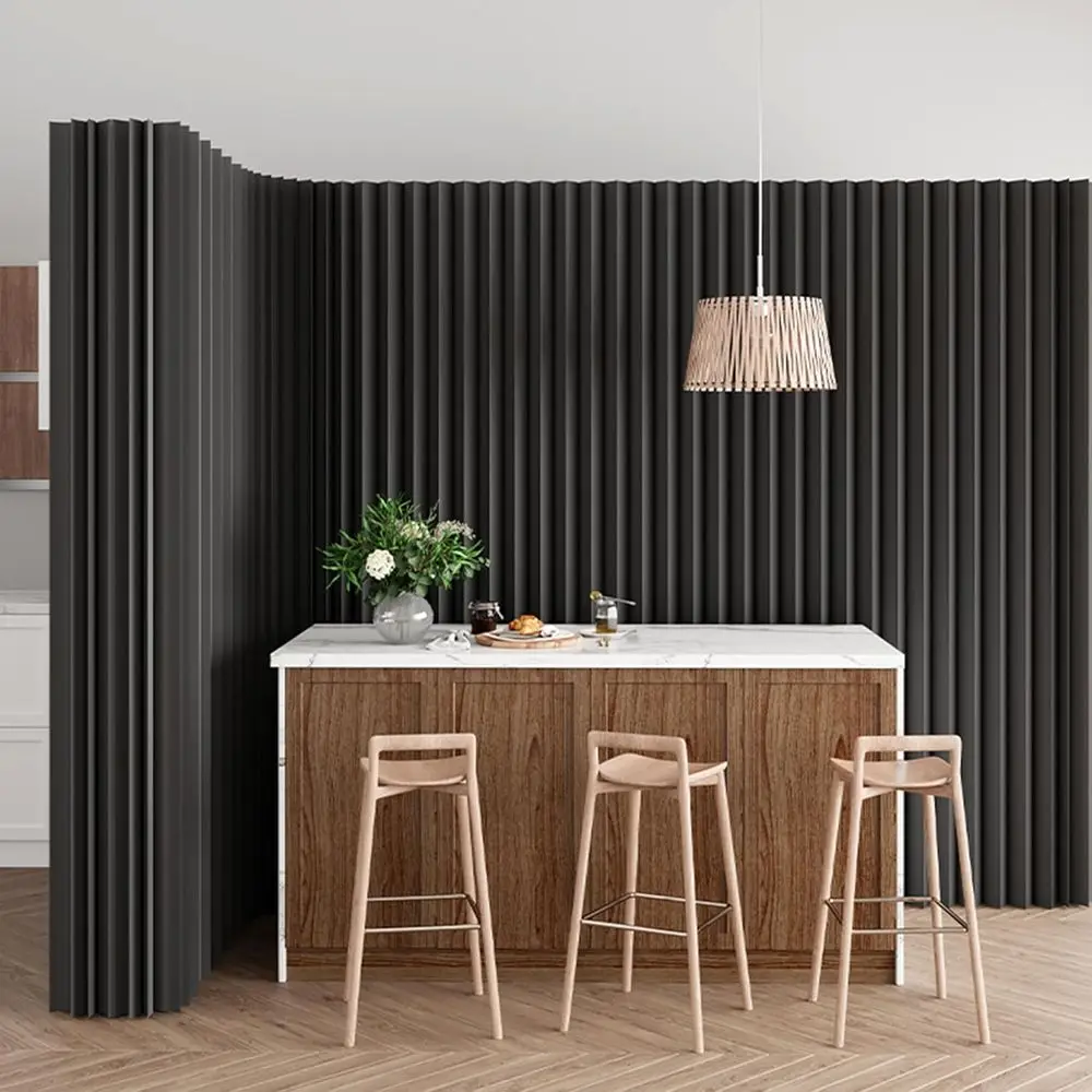 

Portable Privacy Room Divider - Indoor Freestanding Wall for Home, Office, and Retail Spaces (Black)