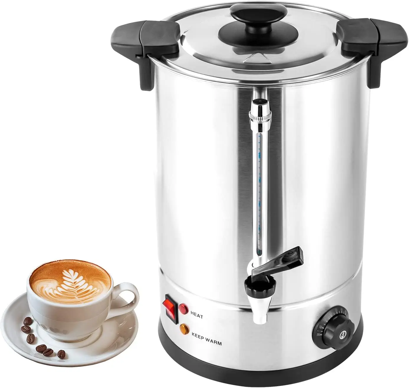 Coffee Makers Hot Beverage Dispenser with Double-Wall Twist-Lock Lid Stainless Steel Coffee Urn with Keep-Warm Mode P