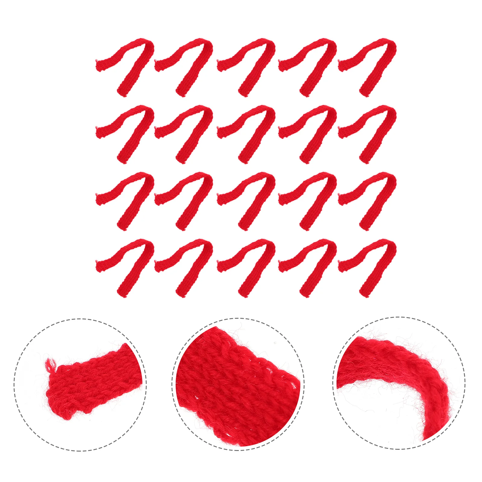 20 Pcs Toys Mini Scarf Christmas Ornaments Figurine Scarves Red Yarn Wool Miniature