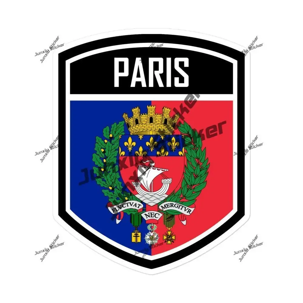 

Paris France Flag Emblem Stickers Cover Scratches Waterproof Paris France Decal Accessories for Car Bumper Truck Speedboat
