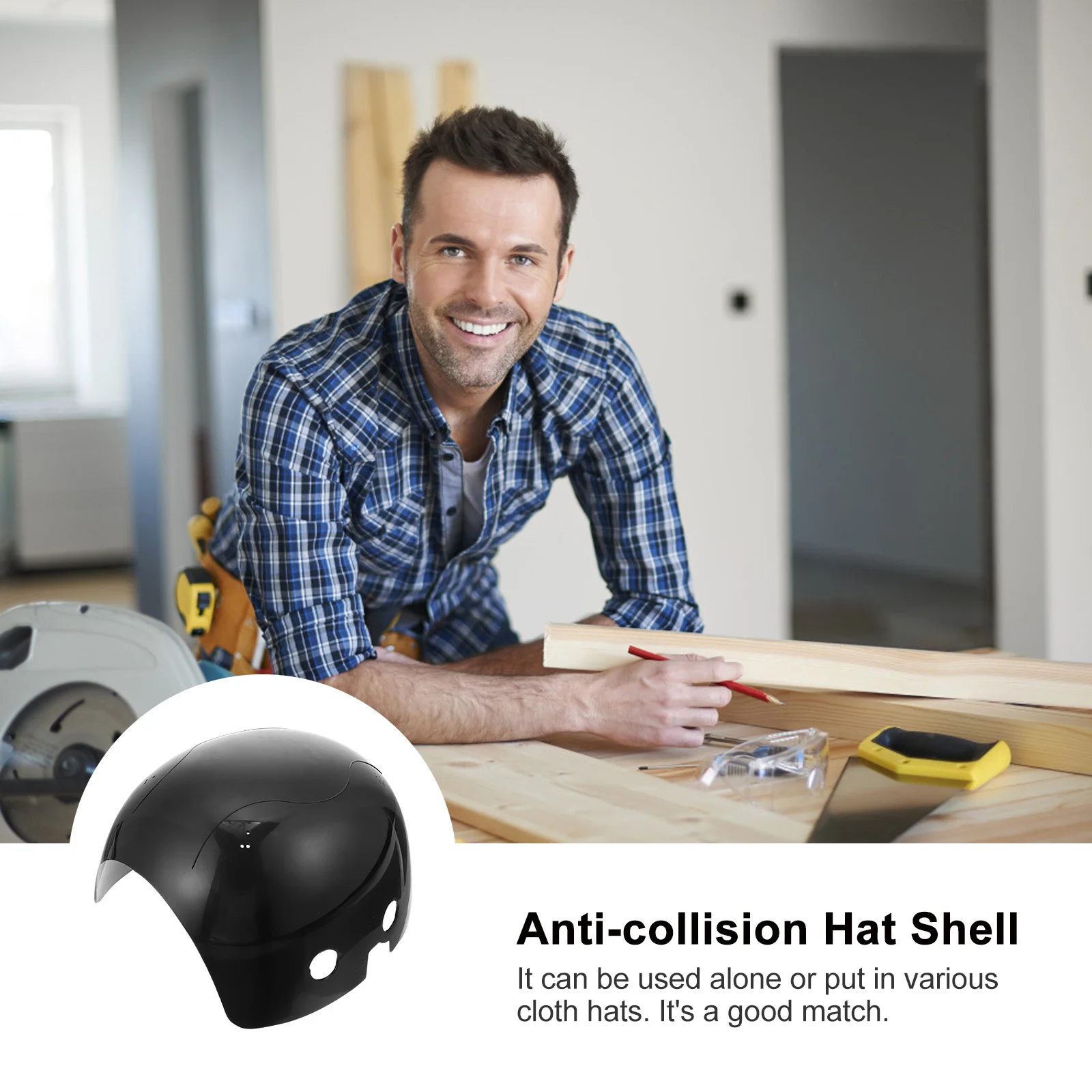 

1 pc Anti-Collision Safety Shell Durable Lightweight Abs Breathable Head Protection For Construction Workers Protective