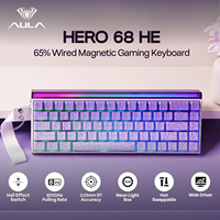AULA HERO 68 HE Gaming Keyboard Wired 60% Magnetic Axis Adjustable Start Fast Trigger 8Khz Polling Rate PBT Keycap Multicolor