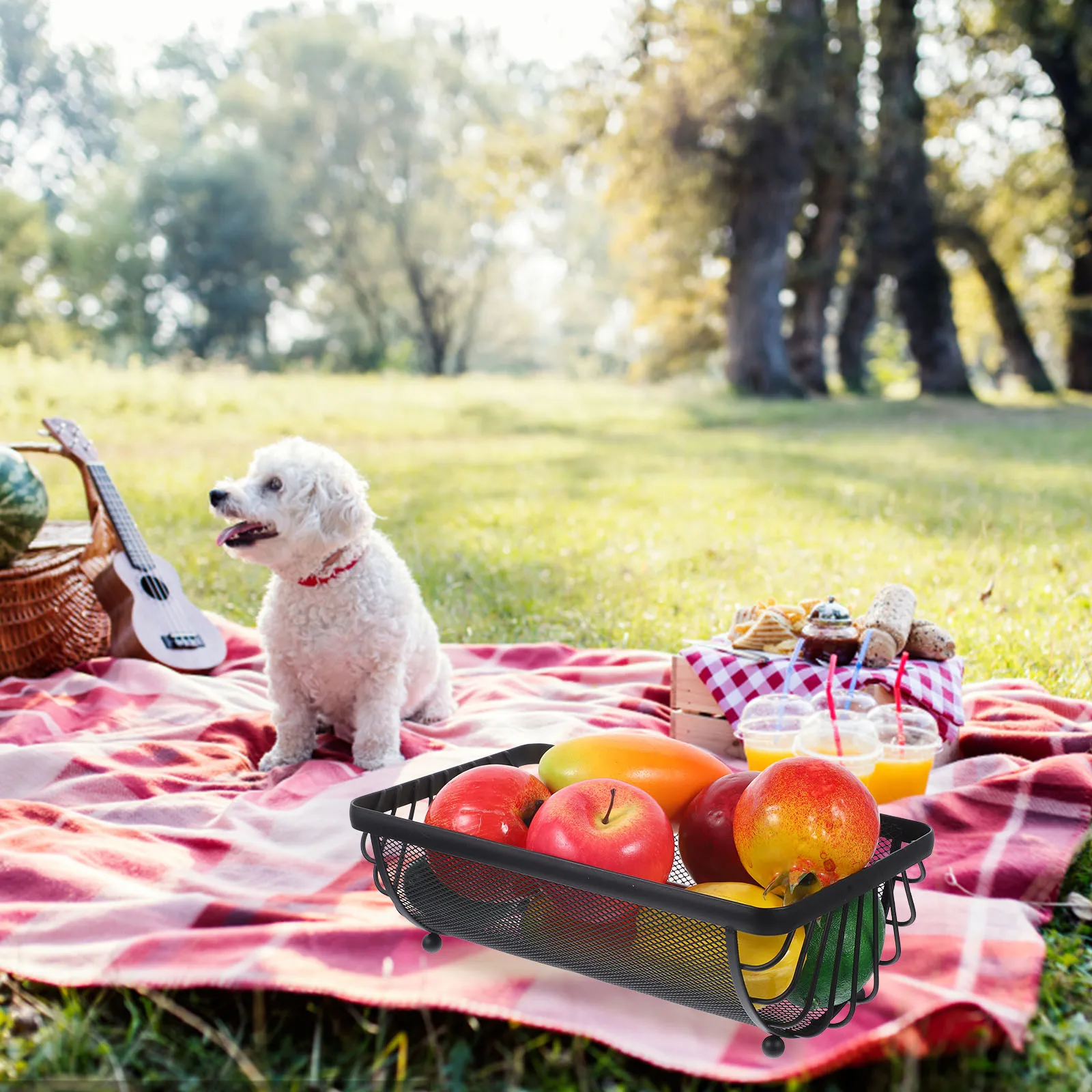 

Metal Storage Basket Large Capacity Rust Resistant Iron Material Versatile Snack Basket Desktop ganizer Fruit Holder Modern