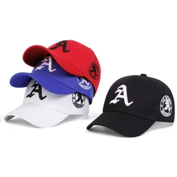 Children Gothic Letter A Embroidery Baseball Caps Spring Autumn Outdoor Adjustable Casual Hats Boy Girl Travel Sunscreen Hat