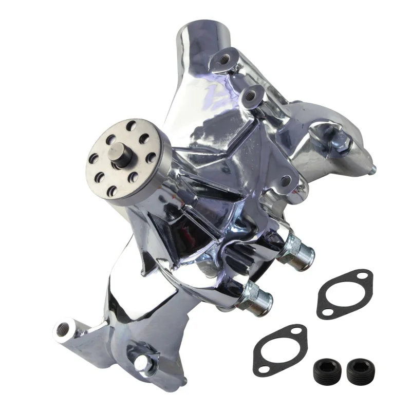 Chrome/Satin Surface Aluminum Long Water Pump For Chevy Big Block BBC LWP 396 402 427 454 V8 6.5L 6.6L 7.0L 7.4L 1969-1987