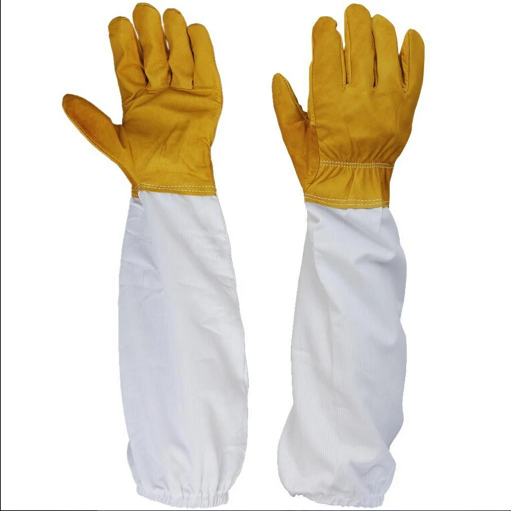 

Pair Beekeeper Beekeeping Bee Keeping Gloves Goatskin with Vented Long Sleeves