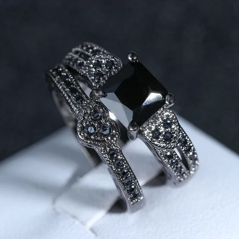 LXOEN Gothic Stainless Steel Engagement Ring for Men and Women Couple Rings Party Jewelry Accessories anillos mujer anel bague