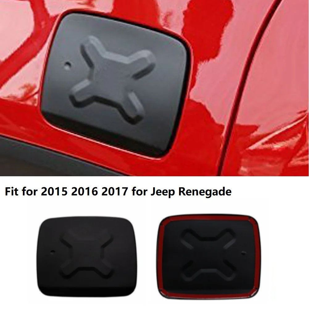 Fuel Tank Cap Covers Trim Gas Tank Decoration for Jeep Renegade 2015 -2017 Aluminum Alloy Car Door Trim Car Exterior Accessories