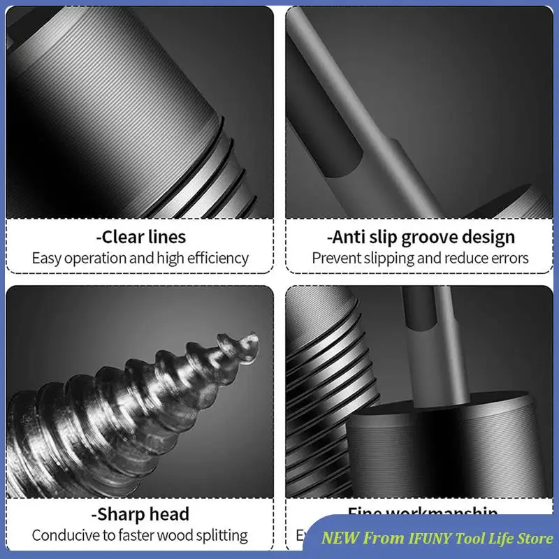 

1Set Easysplit Drill Bit Easy Split Drill Bit Wood Log Drill Bit Steel Firewood Splitter (32/42Mm) New