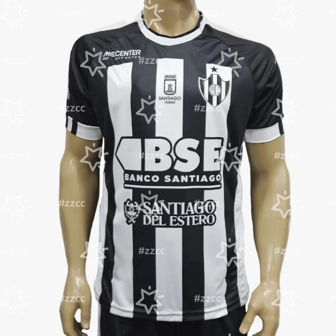 Conjunto de entrenamiento de la camiseta de fútbol local del Central Córdoba 25-26, camiseta deportiva de verano para hombre, ropa para niños, camiseta para mujer, camiseta de surf ﻿