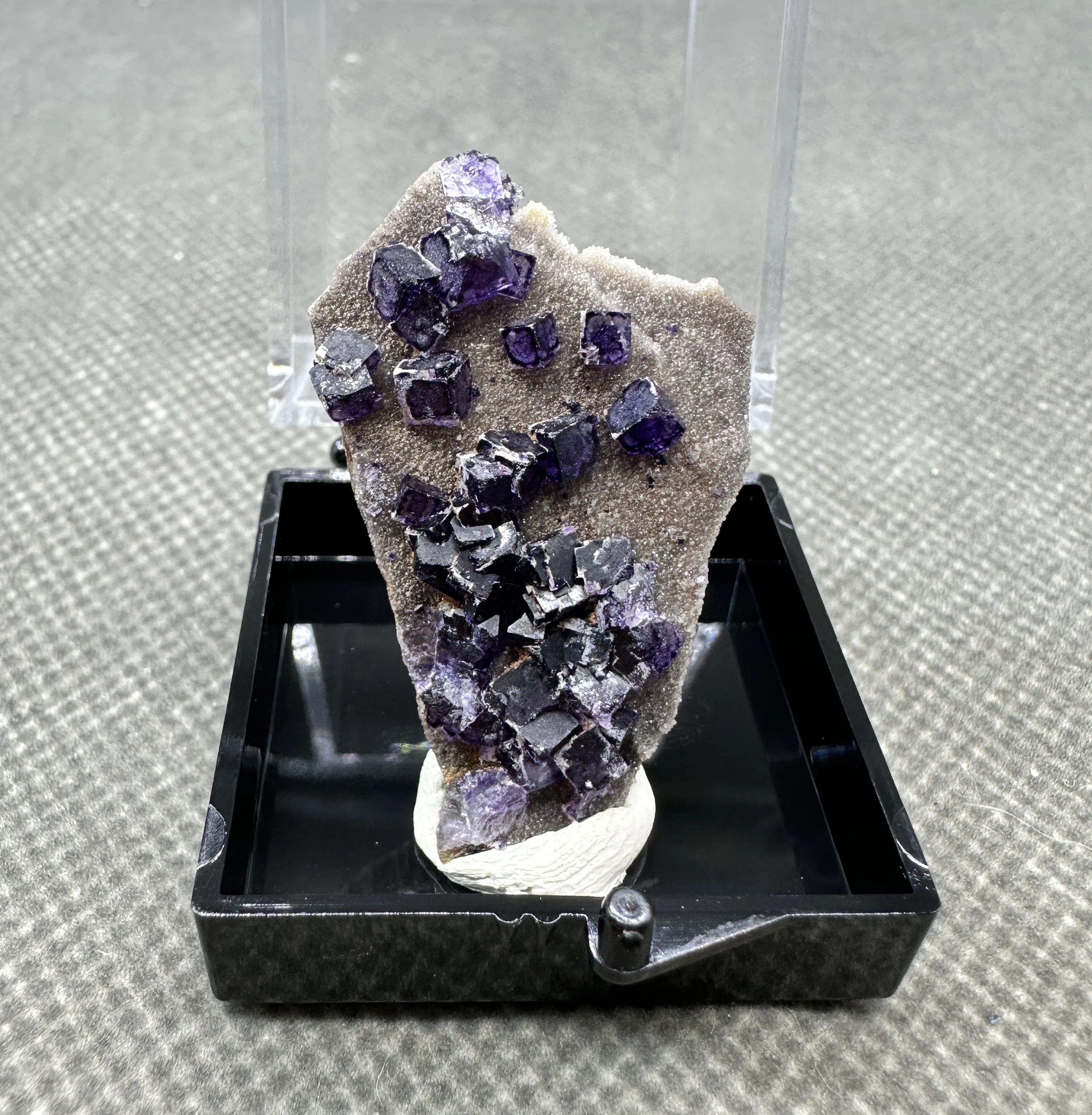 Natural GUIZHOU Purple edged fluorite mineral specimen  + box size 3.4 cm+ healing quartz crystals and stones rock gemstone