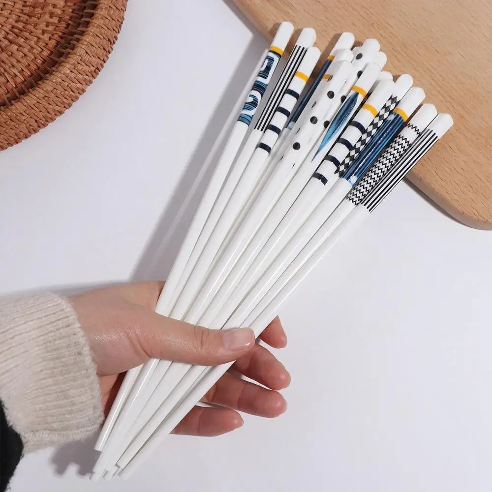 1 Pair Bone Porcelain for Noodle Anti-Slip High Temperature Resistance Tableware Kitchen Tool Sushi Chopstick Long Chopsticks