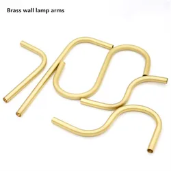 100% Copper Material Wall Lamp Arm Brass Threaded Tube External Tooth Bend Lighting Accessories M10 Internal Teeth Angle Branch
