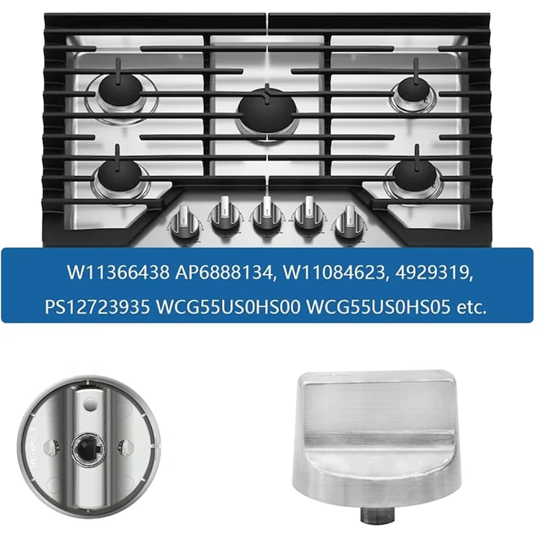 Perilla de estufa de 5 piezas W11366438, pomo de horno, repuesto para Whirlpool, W11084623, AP6888134, W11084623