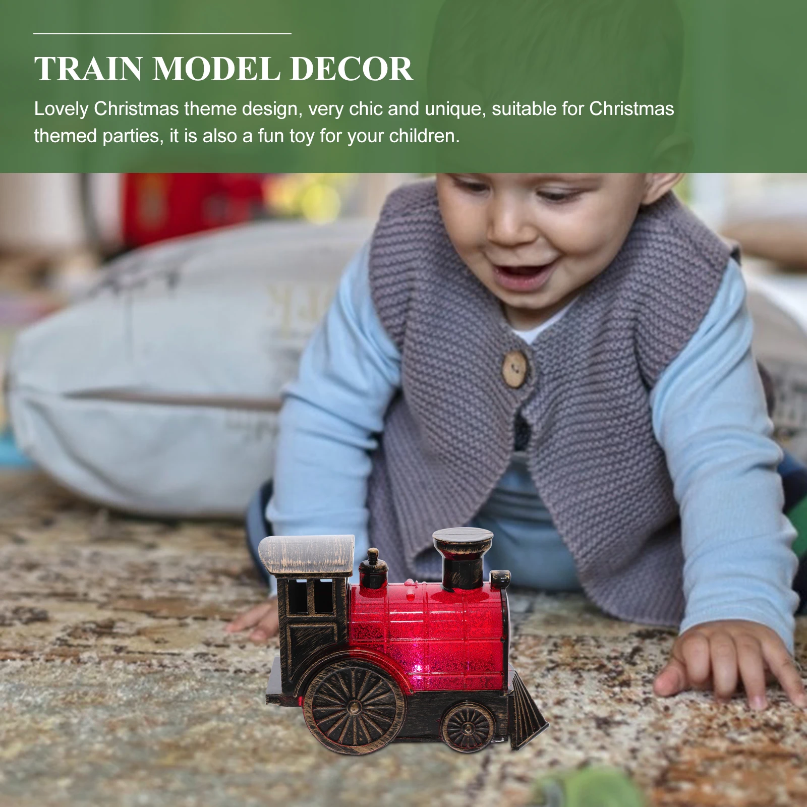 

LED Night Light Decor Holiday Train Decoration Model Christmas Home Plastic Child