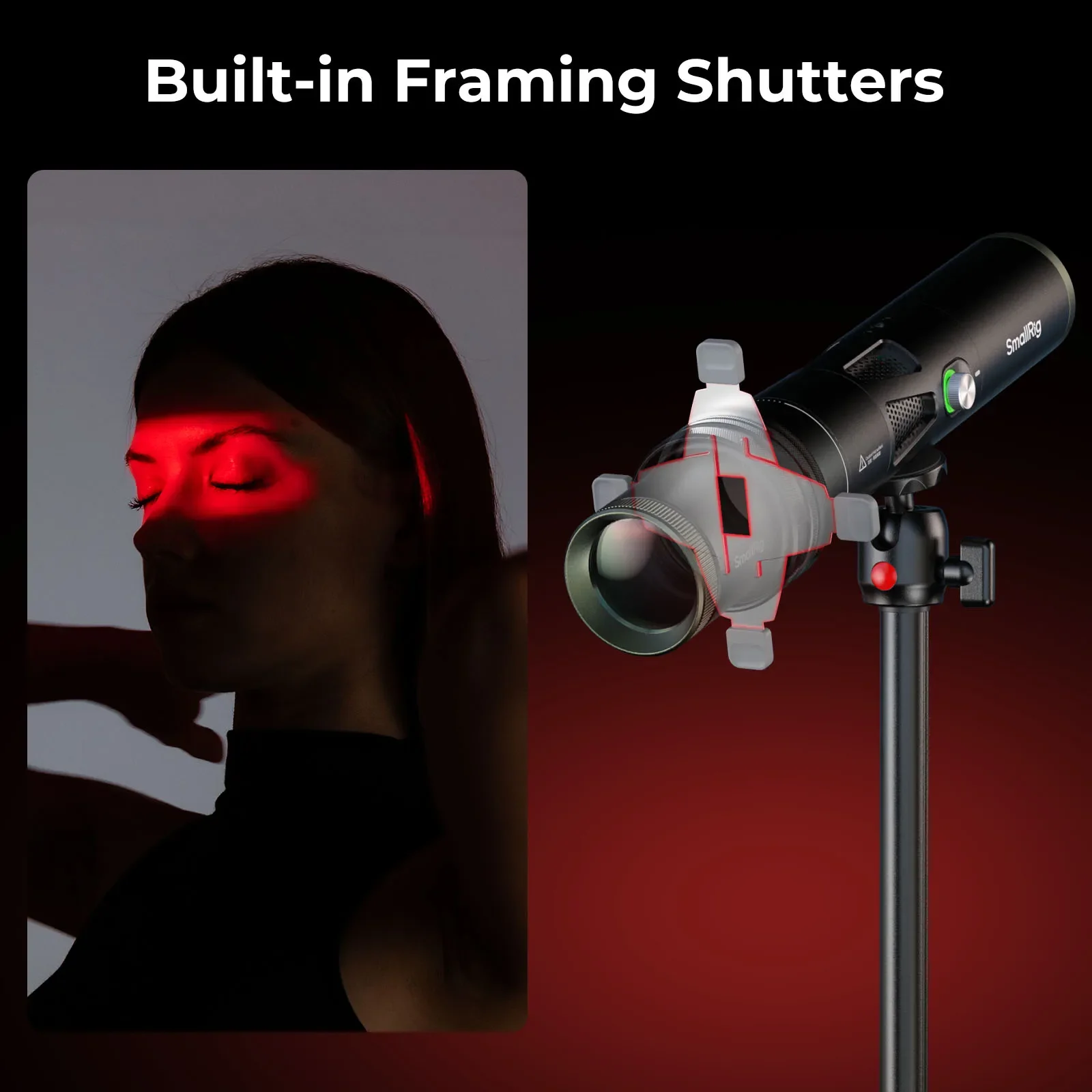 SmallRig 6376 SP Air Spotlight RF 10C and RF 20C Photography Flashlights w Spotlight Gobo Holder 10 Metal GOBOs Precise Focusing