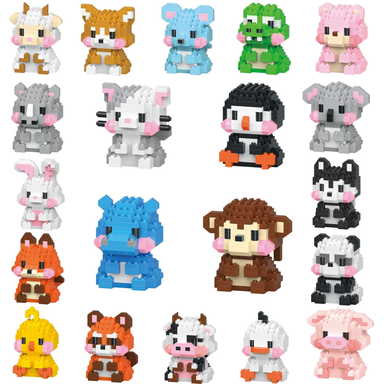 Cute Animal Building Blocks Set Toys Boys And Girls Micro Particle Building Blocks Birthday Gifts