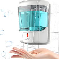 Automatic Touchless Soap Dispenser 700ml, Wall-Mounted Large Capacity Battery-Operated Sensor Hand Washer for Bathroom Kitchen