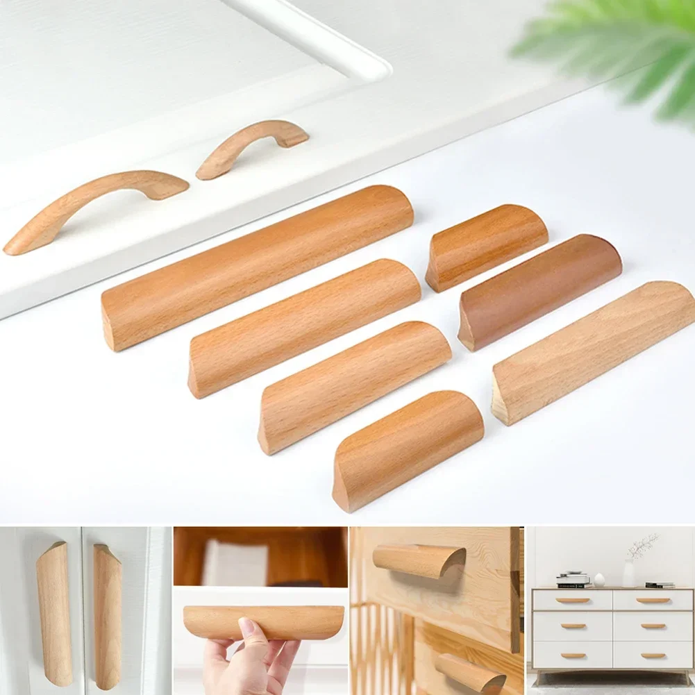 Wooden Furniture Handle Drawer Knobs Kitchen Cabinets Pulls Long Handles Cabinets Drawers Dresser Knobs Wardrobe Pull