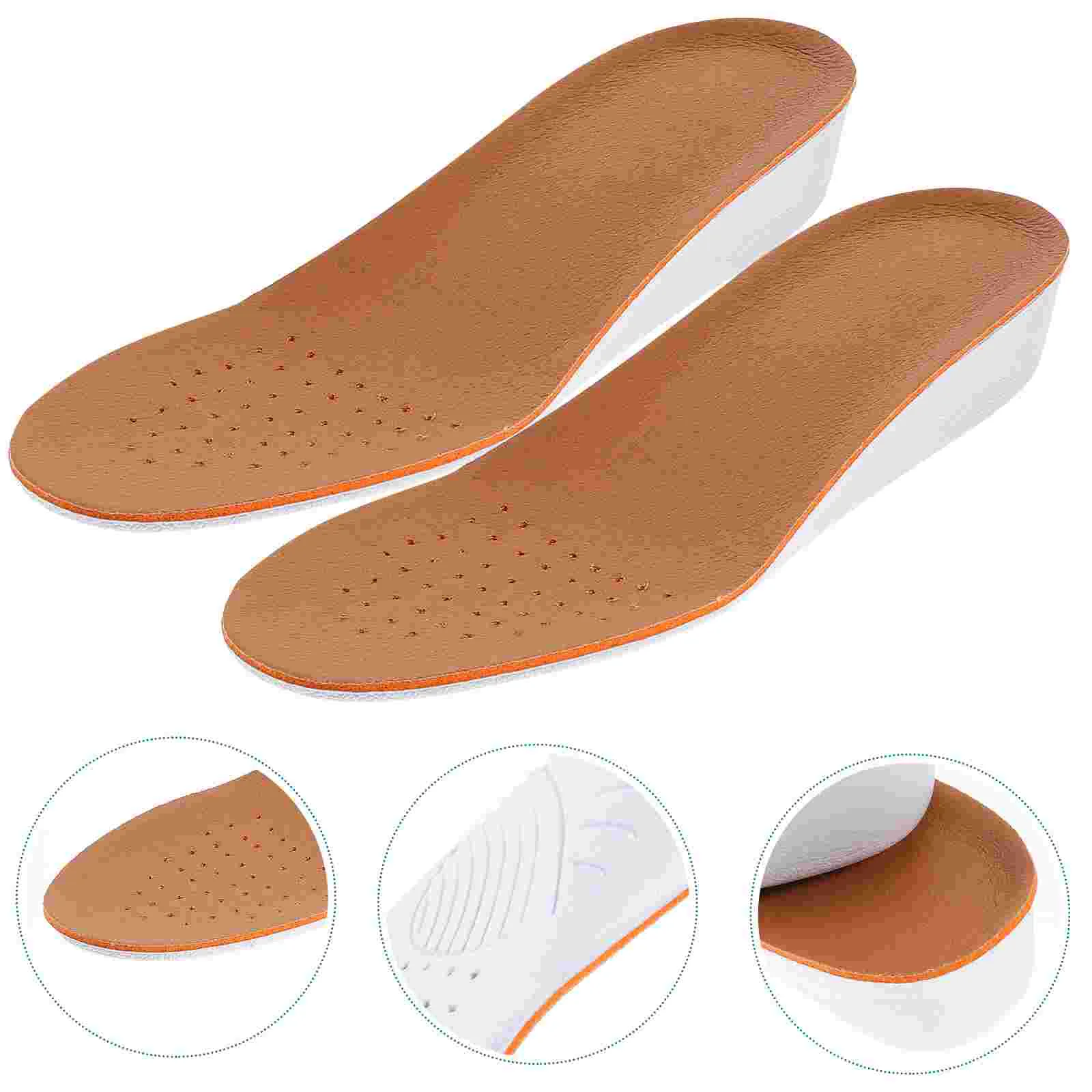 

1 Pair of Shoe Lifts Breathable Height Increase Shoe Pads Pig Skin Shoe Cushion for Women Men Size S (35cm)