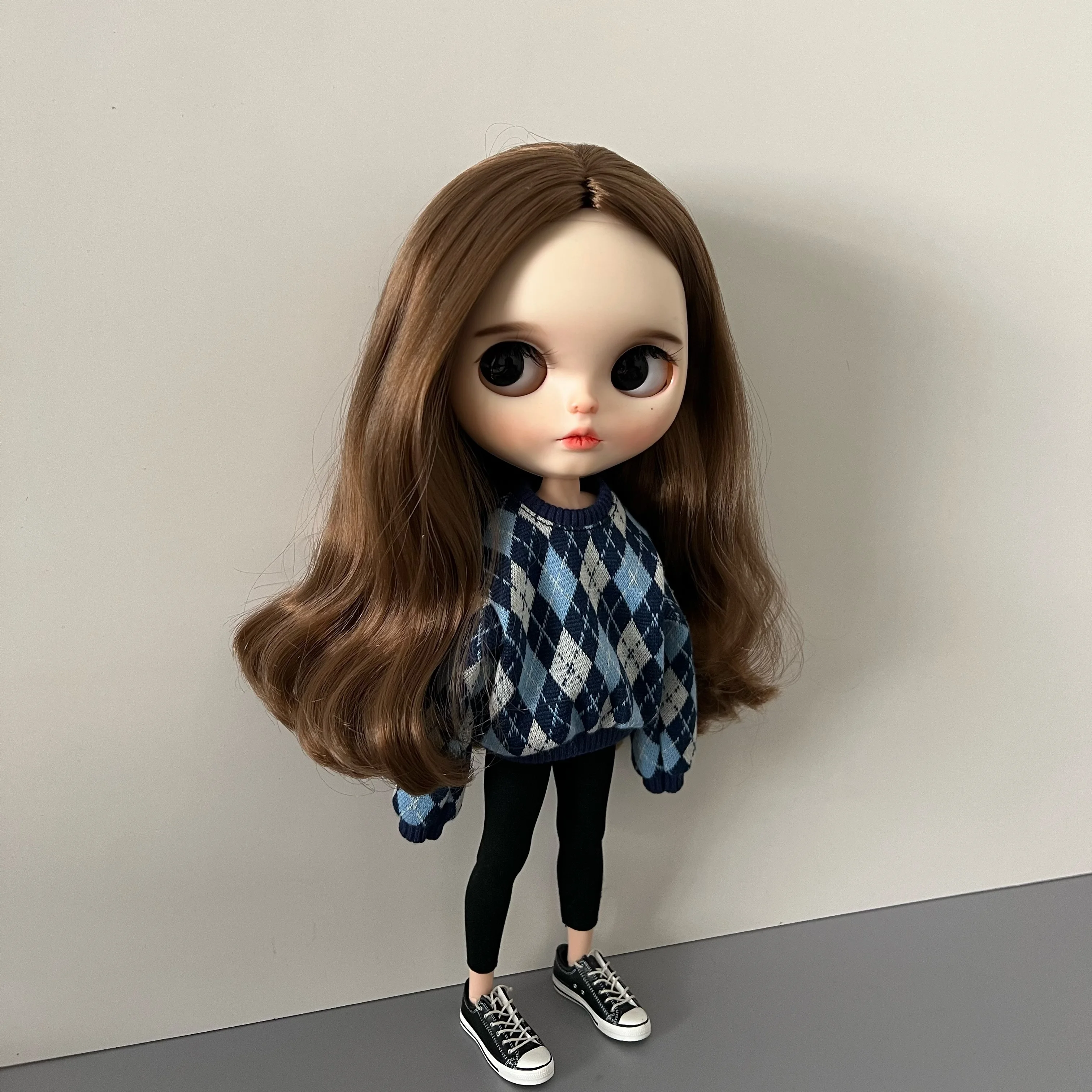 新しいブライスダイヤモンド柄パーカー服人形ニットトレーナー長袖シャツ Ymy リカちゃん Azones Ob24 Ob27 Fr 人形