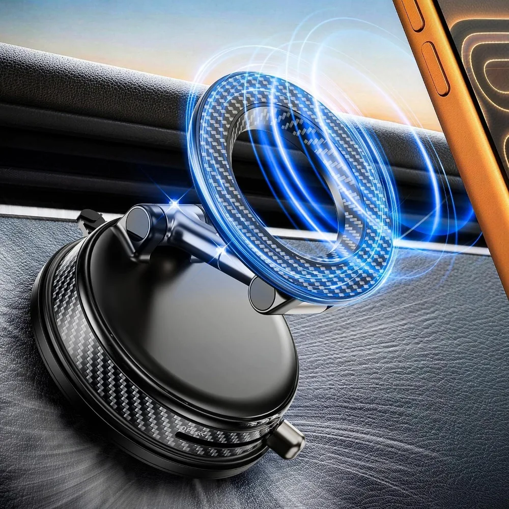 

Enhanced Magnetic Car Phone Holder with 120lbs Suction and 3000gf Strength Adjustable Dashboard Mount for Phones