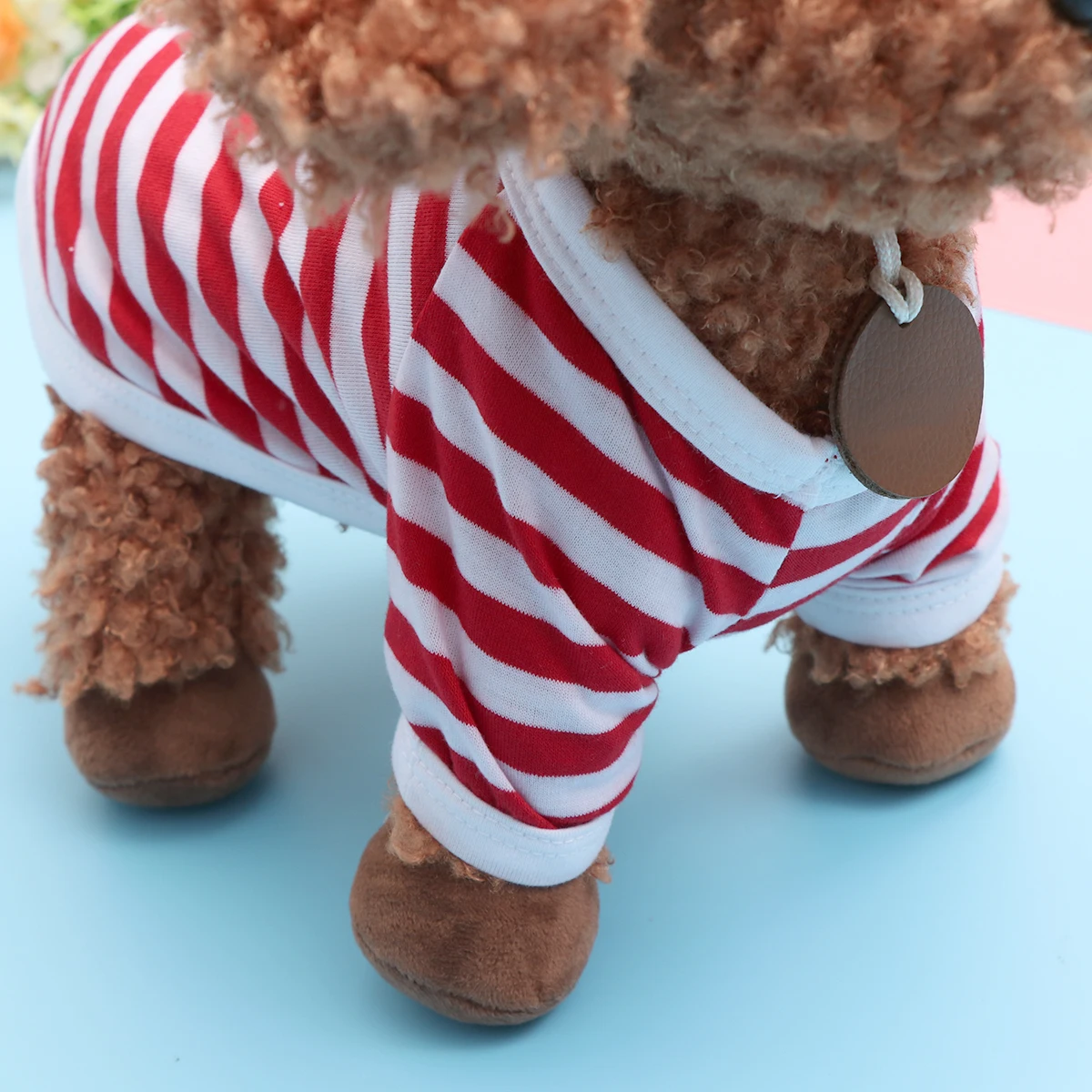 

Pet Vest Dog Clothing Stripe Outfit Small Dogs Shirts Dresses Jerseys Clothes Sweater Lattice Simple Fashion Cotton Material