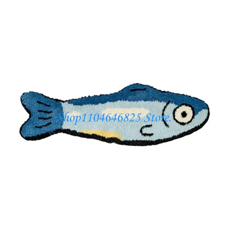 Decorative Fish Flocking Carpet Soft for Playrooms Bedrooms